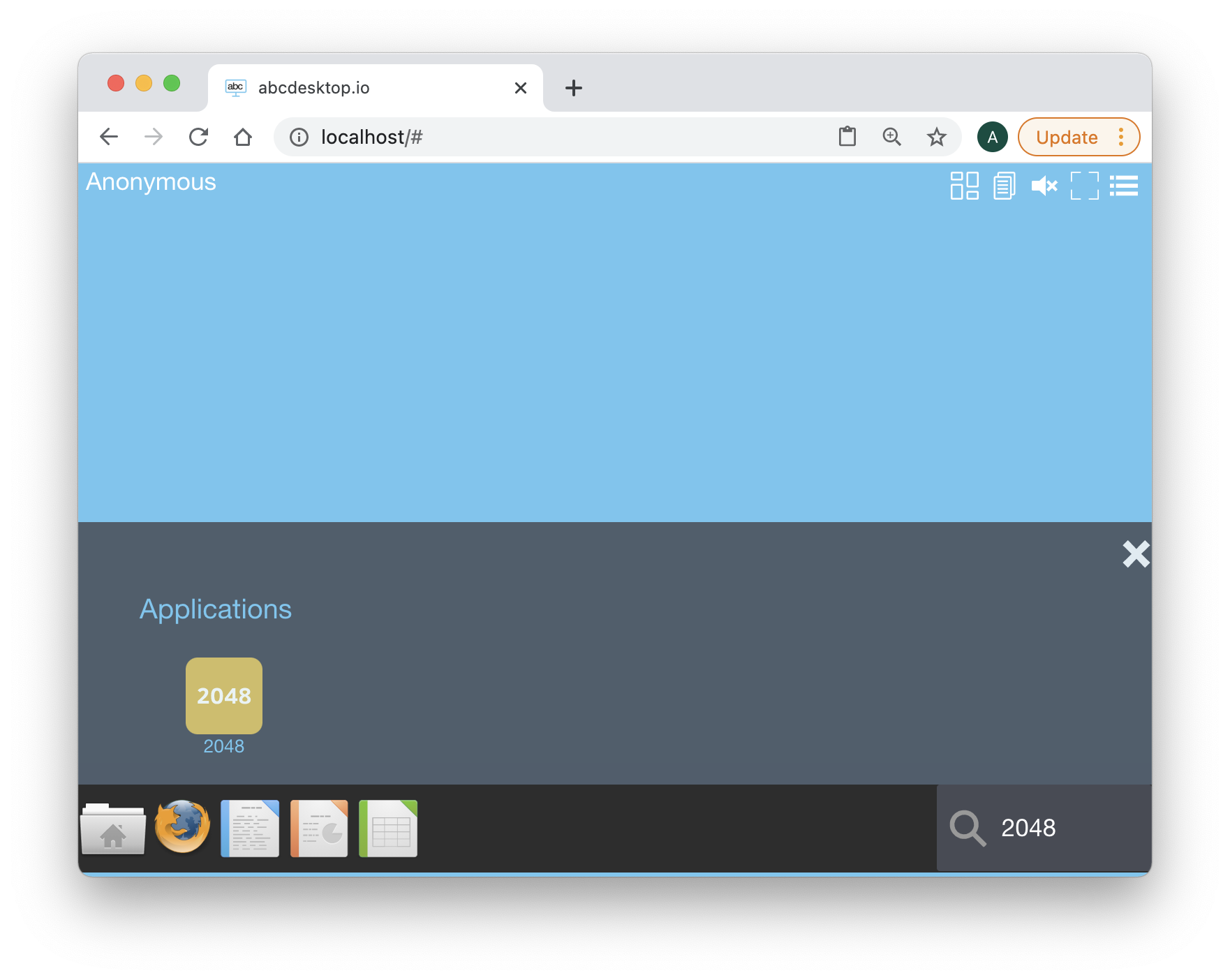abcdesktop.io look for 2048 applications